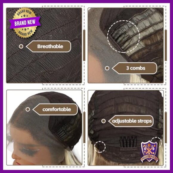 13x4 Lace Front Wig Synthetic Body Wave 150% Density Heat Resistant 26 Inch